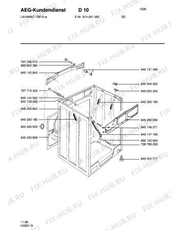 Взрыв-схема стиральной машины Aeg LAV72610-W - Схема узла Housing 001